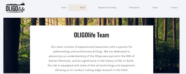 OLIGOlife research team section, presenting their members and short biographies.