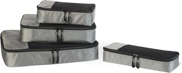 Amazon Essentials 4-Piece Space-Saving Packing Cubes Travel Accessories Set, Luggage Organizer