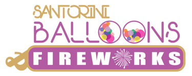 santorini fireworks and balloons