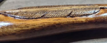 relief carved feather