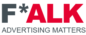a logo for the falk adevertising matter