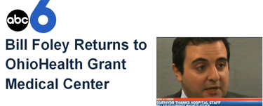 ABC 6 news report on Bill Foley returning to OhioHealth Grant Medical Center after a machete attack.