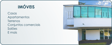 Tipo de imóveis, Casas, Apartamentos, Terrenos, Conjuntos comerciais, Salões e mais.