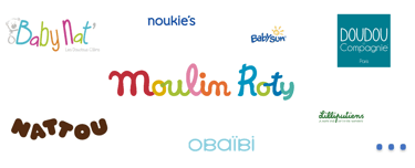 logo babynat noukies babysun nattou doudou et compagnie moulin roty obaibi lilliputiens marques
