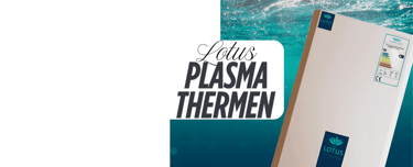 PlasmaTherme E300 Seitenbanner mit der Schrift Lotus Plasma Therme