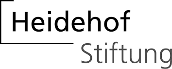 Official Heidehof Stiftung foundation logo in black and grey text with minimalist design elements.