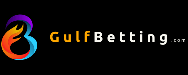 GulfBetting.com logo featuring a colorful fire swirl icon next to white and orange text on a black background.