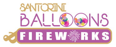 santorini fireworks and balloons