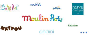 logo babynat noukies babysun nattou doudou et compagnie moulin roty obaibi lilliputiens marques