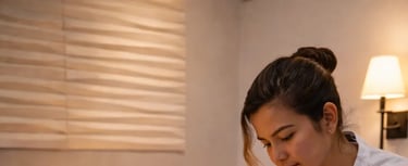 a woman getting a massage at a spa