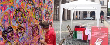 2020 Live Painting Le Madri Costituenti di Carlo Gori per Anpi Novara Piazza Duomo