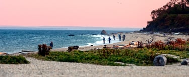 Anglers at sunrise fishing for albies