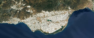 Satellite photo of the plastic sea in Almeria in southeastern Spain