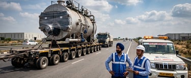 Heavy machine getting transported using CargoYaan ai