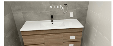 vanity installation by Gerald peters