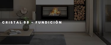 chimenea insertable de leña c&a chama cristal 88 hierro