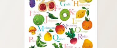 Cute food alphabet illustration poster teacher resources for early childhood education 