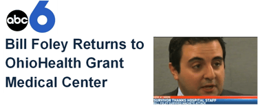 ABC 6 news report on Bill Foley returning to OhioHealth Grant Medical Center after a machete attack.