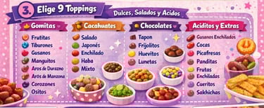 toppings opciones