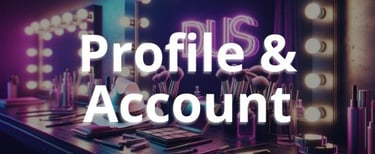 an ambient image to introduce the profile and account FAQ section