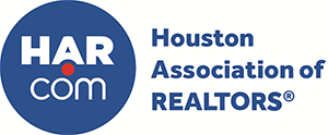 Official logo for Houston Association of REALTORS featuring the HAR.com circle and blue text.