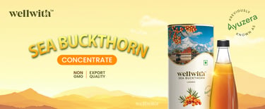 a bottle of sea buckthorn concentrate concentrate