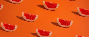 A group of grapefruits lined up