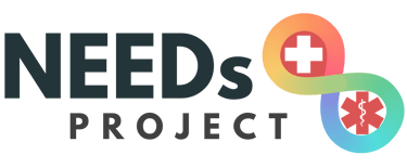 NEEDS Project logo featuring a gradient infinity symbol with a medical cross and Star of Life.