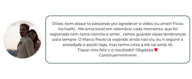 Depoimento de casal sobre a Tenório Filmes, elogiando o vídeo do casamento e agradecendo