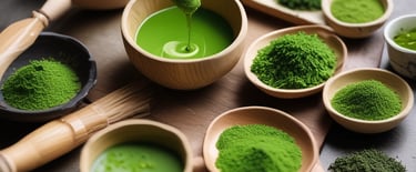 green powder and spoon on board