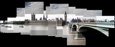 A joiner composition of Westminster Bridge and the Houses of Parliment