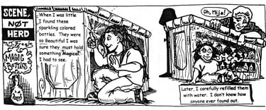 "Magic Bottles" comic for Martha Aguilar, J. Freels