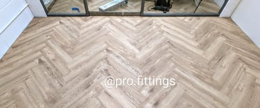 Herringbone flooring installed by Pro Fittings Ltd