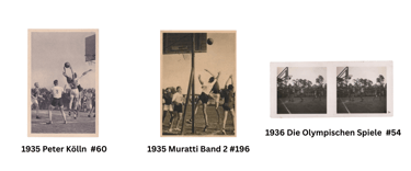 1936 Basketball Cards Peter Kolln #60, Murattis Band 2 #196, Die Olympischen Spiele #54