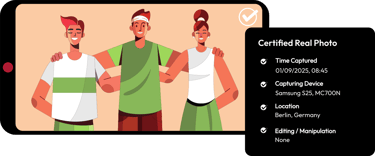 Graphic of information provided about the photo by InReality