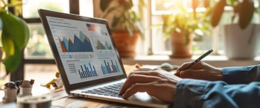 Dono de negócio preocupado analisando presença digital da empresa