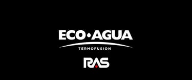 a black and white logo with the words eco aqua