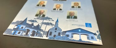 desenho do portico de Gramado, impresso em uma revista