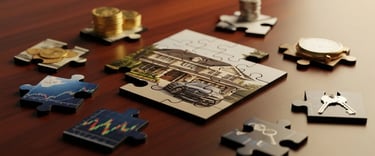 Quebra cabeça representando divisão de patrimônio, inventário e partilha de bens