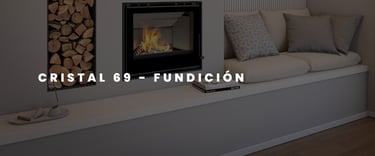 chimenea de leña insertable c&a chama cristal 69 hierro