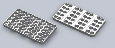 Egg crate end mouldings for constructing lithium ion battery packs
