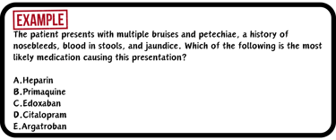 A USMLE practice multiple choice drug adverse drug reaction practice question.