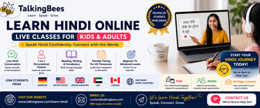 TalkingBees online Hindi language classes for kids and adults