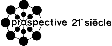Black and white Prospective 21e siècle logo featuring a geometric molecular network design.