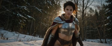 a woman in a silver armor armor outfit