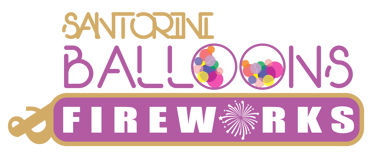 santorini fireworks and balloons