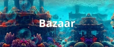 A shop overtaken by coral.