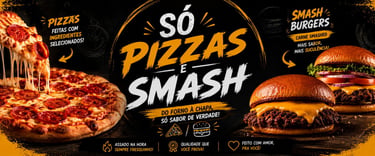 Fachada da Só Pizzas e Smash — pizzaria e hamburgueria no Morro do Meio, Joinville