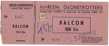 Rare Early Harlem Globetrotters Spanish Game Ticket 1950