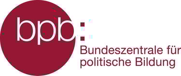 Official logo of the Bundeszentrale für politische Bildung (bpb) in dark red and white.